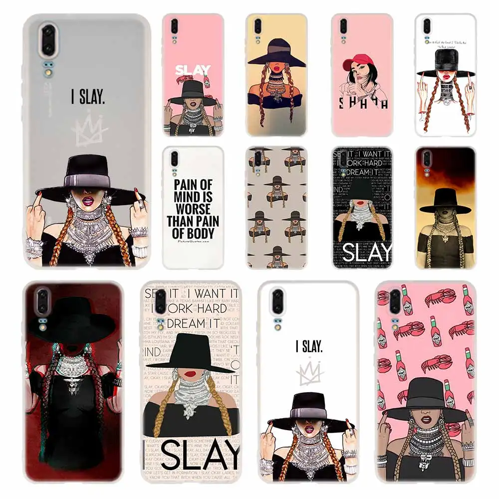 Новый мягкий силиконовый чехол MLLSE beyonce you slay из ТПУ для Huawei P50 P30 P40 P20 Pro P10 Lite P Smart Z