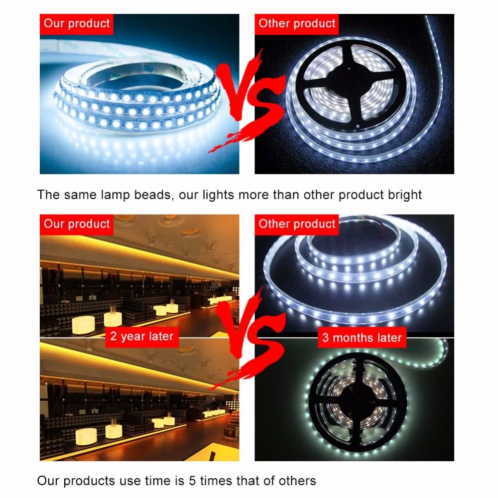 24 В 5050SMD светодиодный светильник 5 м DC 12 В 600 светодиодный s супер яркая светодиодная с долгим сроком службы полоса IP33 IP65 IP68 Водонепроницаемая домашняя лента