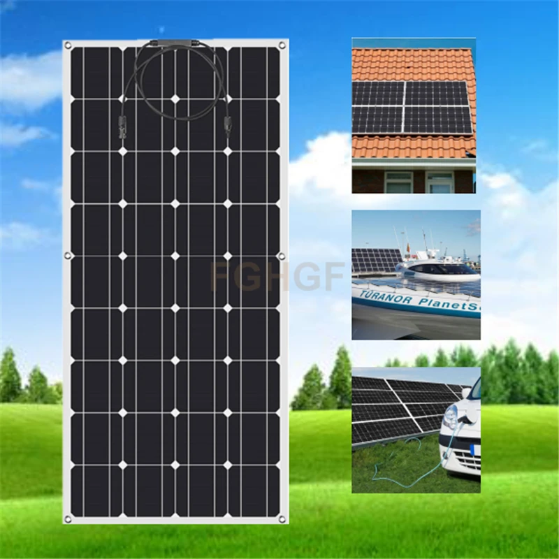 300 Watt Flexible Solar Panel Kit+ 30A LCD MPPT Controller+ 5M Solar Cable+ Y Connectors with or without Battery Cable