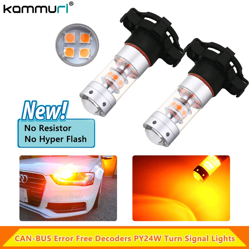 KAMMURI Canbus PY24W LED Bulbs For BMW Front Turn Signal Lights Fit E90