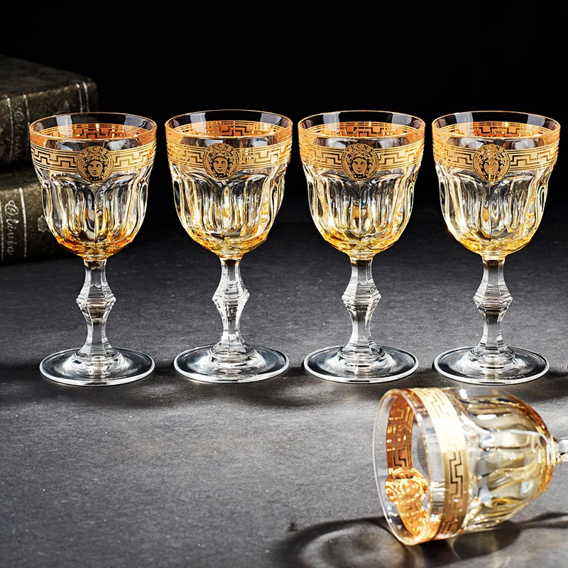 Luxury Gold Glass Cup Collectible Whisky Glass Cup Decoration Table