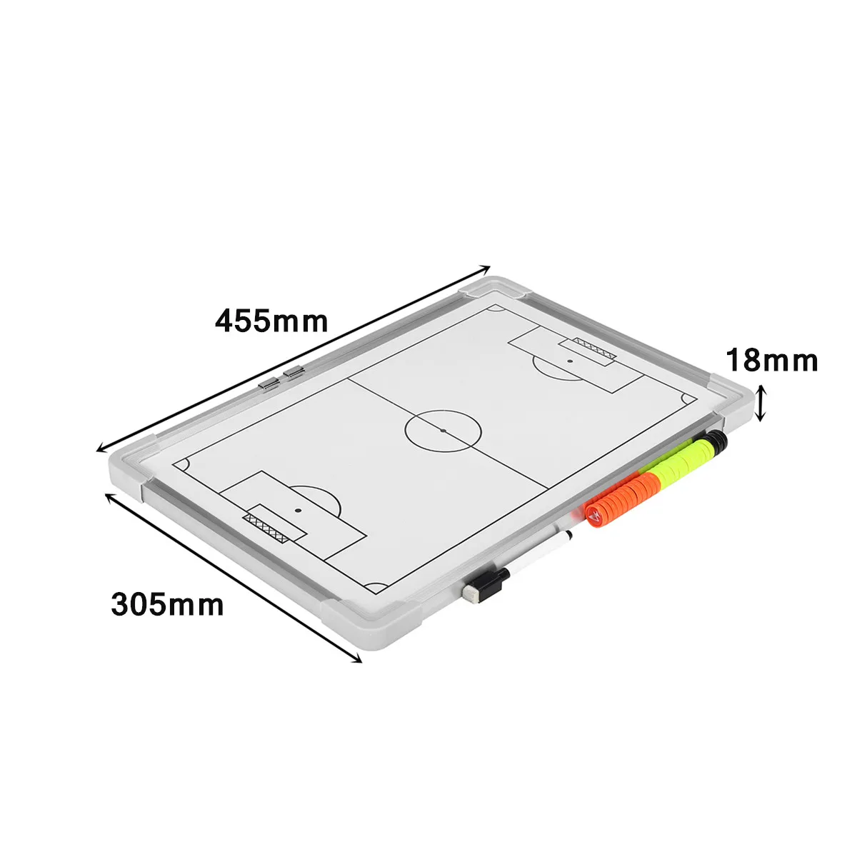 Магнитная футбольная тактическая доска для тренировок, подвесная пластина, двухсторонняя тренерская доска, резиновые уголки 455x305x18 мм