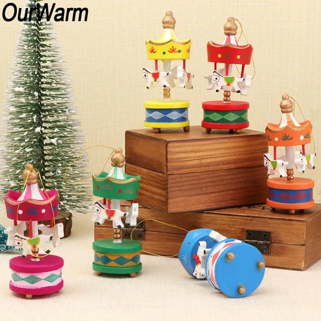 Christmas Carousel 2019 OurWarm 12Pcs New Year 2019 Christmas Tree Hanging Ornaments Wood Christmas Carousel 2019 OurWarm 12Pcs New Year 2019 Christmas Tree Hanging Ornaments Wood
