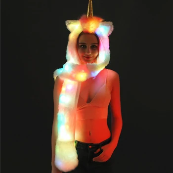 Faux Fur LED Unicorn Hat