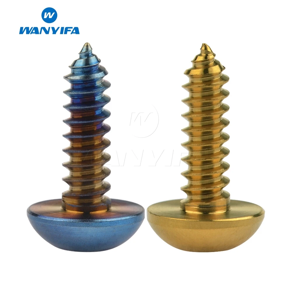 Wanyifa Titanium M5 x 17mm Self Tapping Screw Ball Button Head Motorcycle Bolt