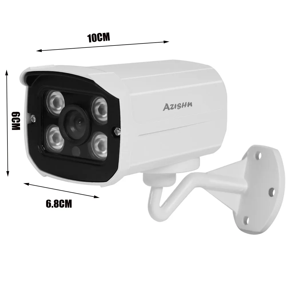 AZISHN 1080P AHD 2MP Security Camera Outdoor IP66 Waterproof with 4pcs IR LEDs for Night Vision Surveillance CCTV Bullet Camera indoor home security cameras