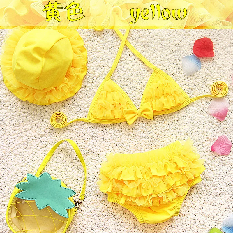 IMBABY/Одежда для купания для детей от 0 до 24 месяцев; одежда для купания для маленьких девочек; детская одежда для купания для девочек; купальный костюм для девочек - Цвет: Yellow