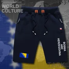 Мужские пляжные шорты в боснийском стиле, мужские шорты для тренировок с флагом, карман на молнии, пот, г