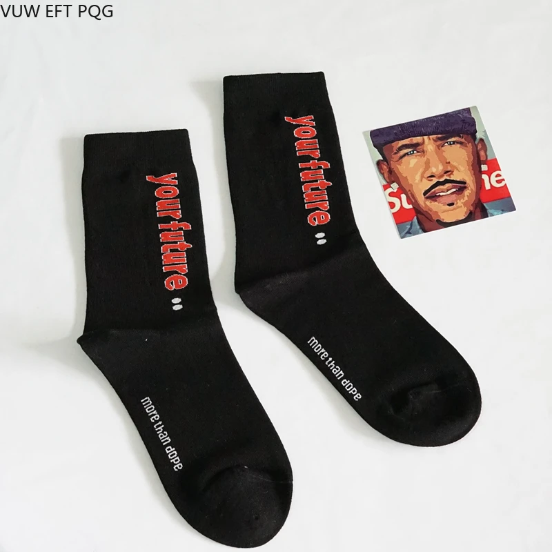

Fashion men and women hip hop unique street style socks English personality font cotton socks