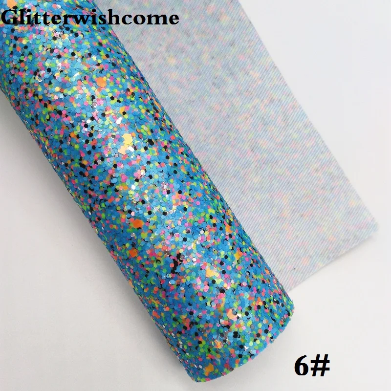 Винил Glitterwishcome размера A4 21 х29 см для бантов крупная блестящая кожаная ткань винил
