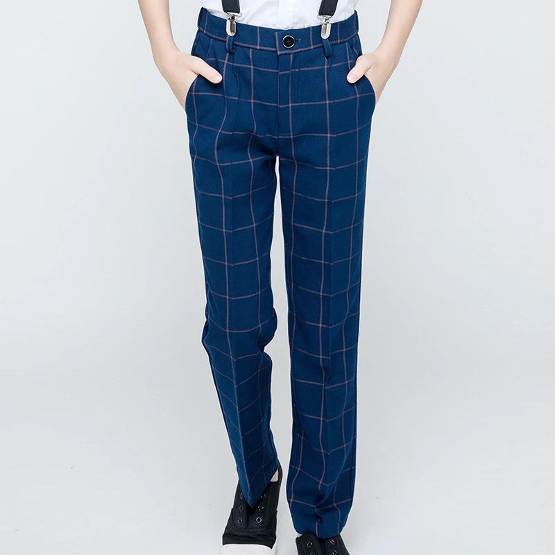Blue plaid trousers Outlet