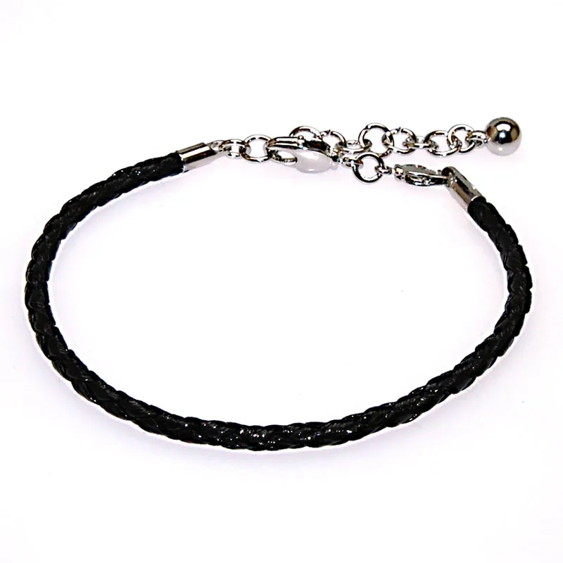 DIY Interchangeable braided leather charm bracelet fits for charm
