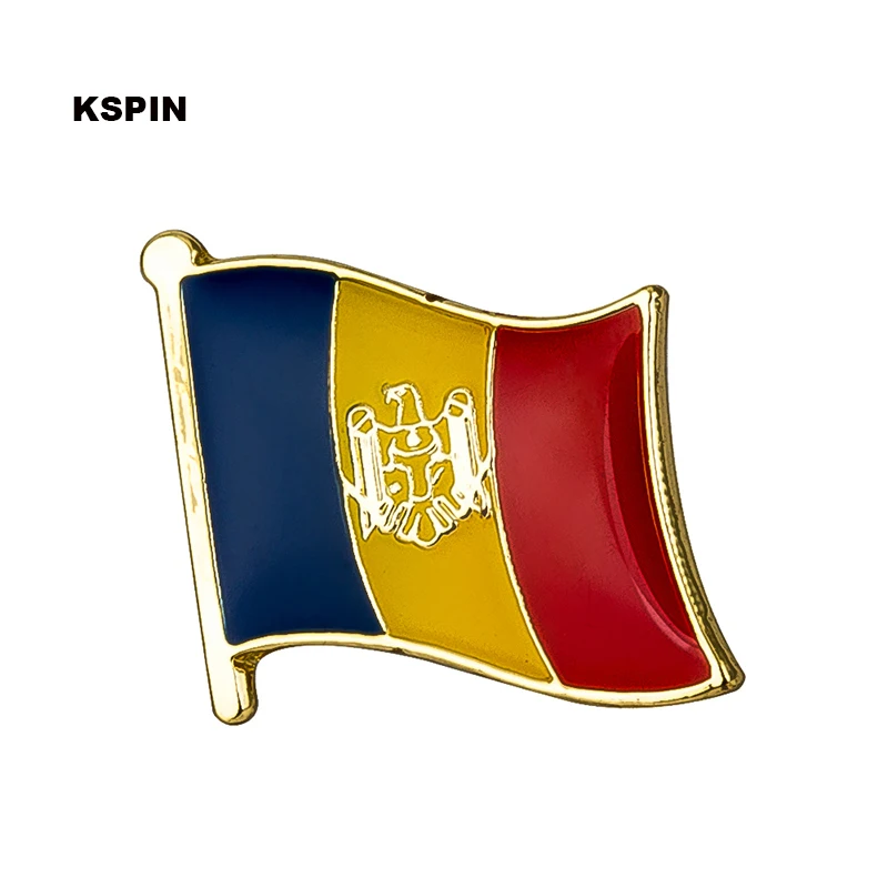 Флаг страны Молдавии Металлические Нагрудные значки на одежду Броши для женщин/мужчин Значки для рюкзаков KS-0130