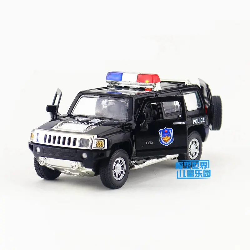 

Free Shipping/Diecast Toy Model/1:32 Scale/Hummer H3 Police SUV Car/Pull Back/Sound & Light/Educational Collection/Gift For Kid