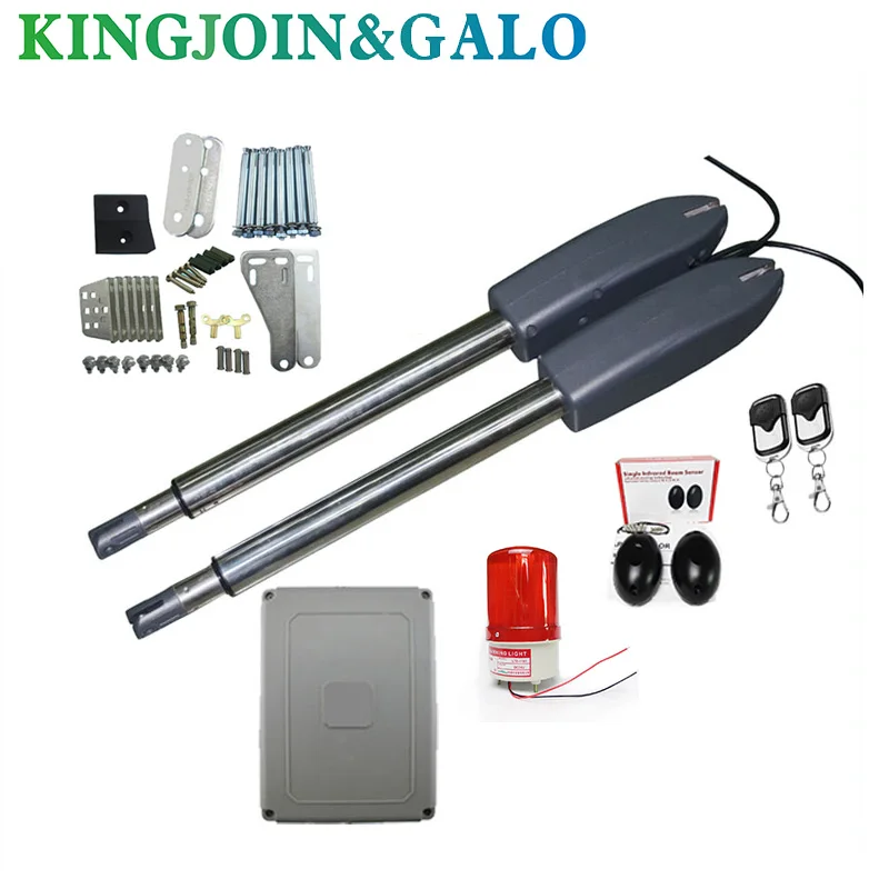 AC/DC 24V 400kg per leaf 2 remote controls electric automatic swing gate motors for steel wooden