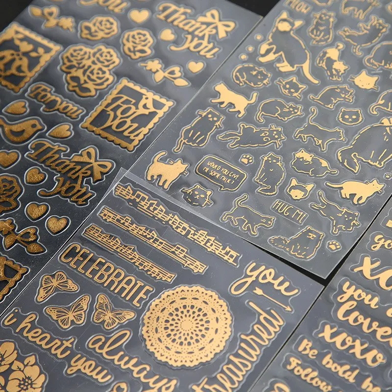 

1pc Golding Twinkle Daily Decorative Washi Stickers DIY Scrapbooking Label Sticker Diary Stationery Album Stickers