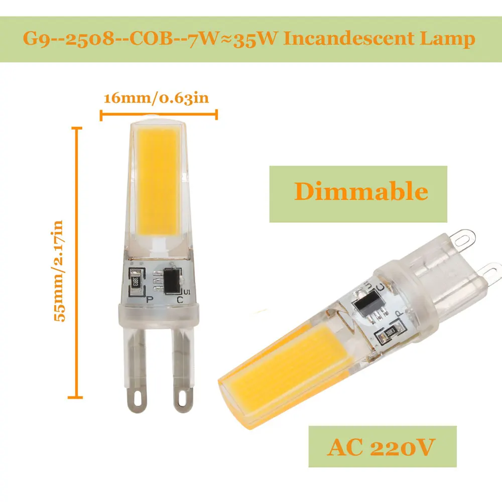 5 шт./лот Bombillas Светодиодная лампа с регулировкой G9 G4 E14 220 V 7 Вт лампада E14 светодиодный светильник переменного тока DC 12 V лампы с cob-светодиодами заменить 45 Вт галогенных ламп