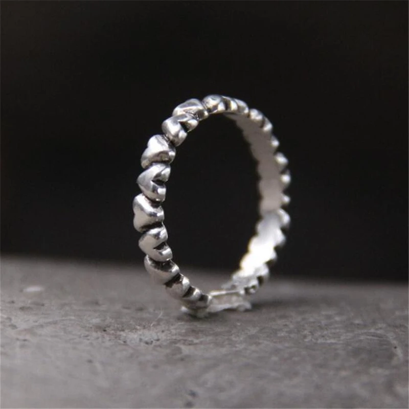 

Romantic Heart To Heart Ring For Women Authentic 925 100% Solid Sterling Silver Forever Love Finger Ring Fine Jewelry 1.50G
