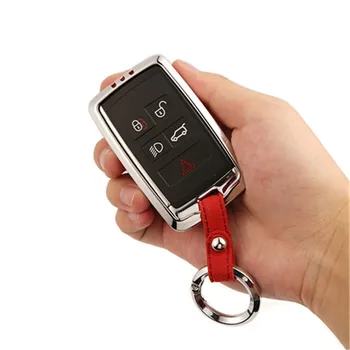 

Key Cover Case Key Case Genuine Leather Galvanized Alloy for 2018 Land Rover Range Rover Sport Evoque Velar Discovery
