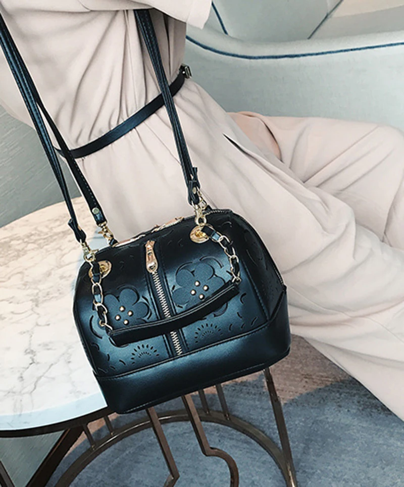 Fashion Women Leather Handbag Hollow Out Female Messenger Crossbody Shoulder Bag Ladies Wild Purse Designer Top-Handle SS7298 (10)
