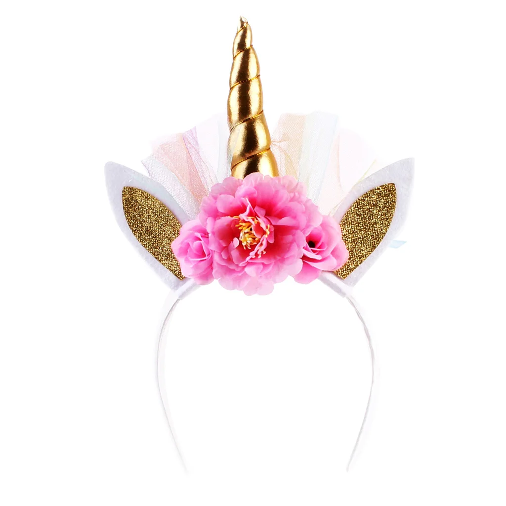 Cute Unicorn Kids Girls Children Headwear Hair Hoop Hair Clips for Birthday Party Photo Prop Stage Show Hair Accessories