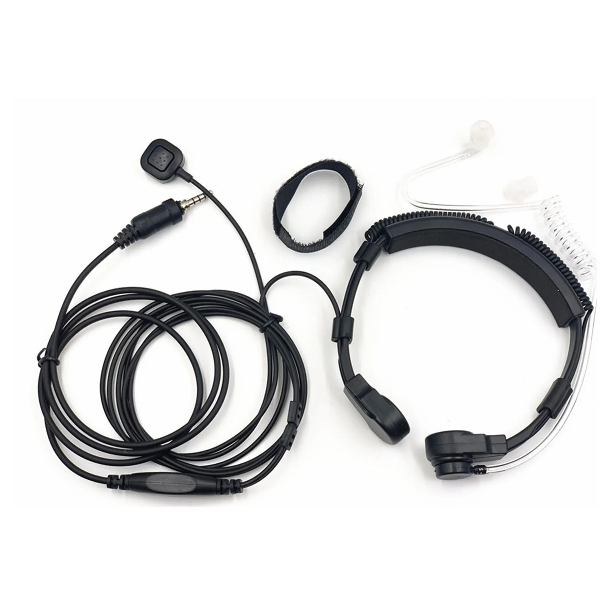 Hroat Mic Covert Акустическая трубка наушник гарнитура с палец PTT для 1 pin Yaesu Vertex Vx-6r 6e 7r 7e VX-127, 170 Walkie Talki