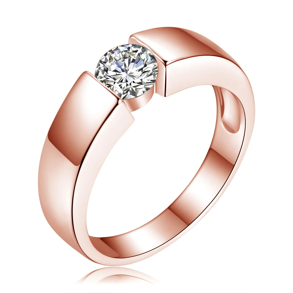 

Fashion jewelry silver Ring Fine 925 ring rose gold simple Fashion