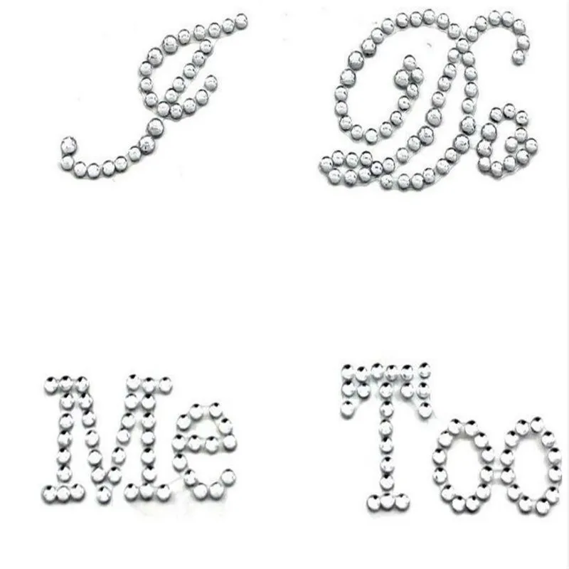 1 Set I Do Me Too Bridal Groom Shoe Sticker White Clear Rhinestone Wedding Decor