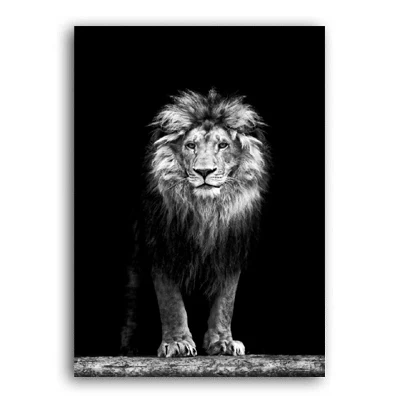 Большой дикий лев животные свирепый зверь плакат настенный Арт холст живопись принты декоративные фото картины для декора гостиной - Цвет: A