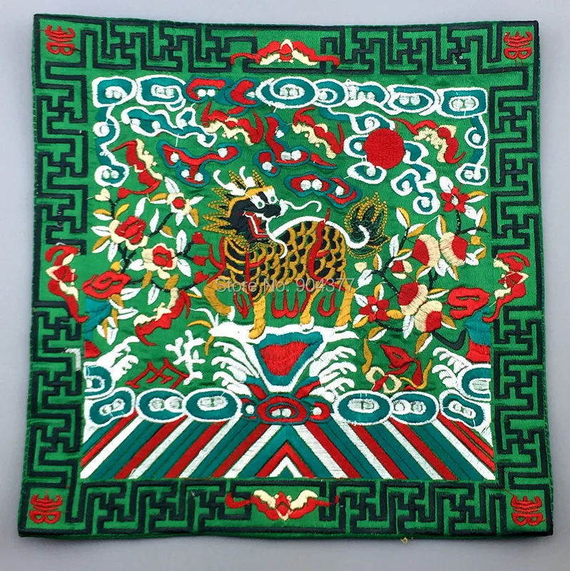 Вышитые животные Кирин Нескользящие настольные коврики коврик для тарелки китайское традиционное ремесло атласные столовые коврики Свадебные украшения