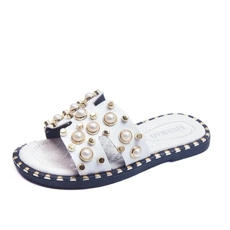

SKHEK Hot Summer Sandals Slippers For Big Kids Big Girl Sandals Slides With Big Bow-knot Mom-daughter Family Matching Shoes Size