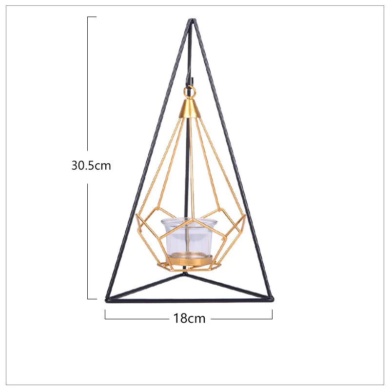 Нордический стиль черные подсвечники железные 3D геометрический подсвечник Настольный Декор креативный домашний Свадебный декор украшения для свечи держатель