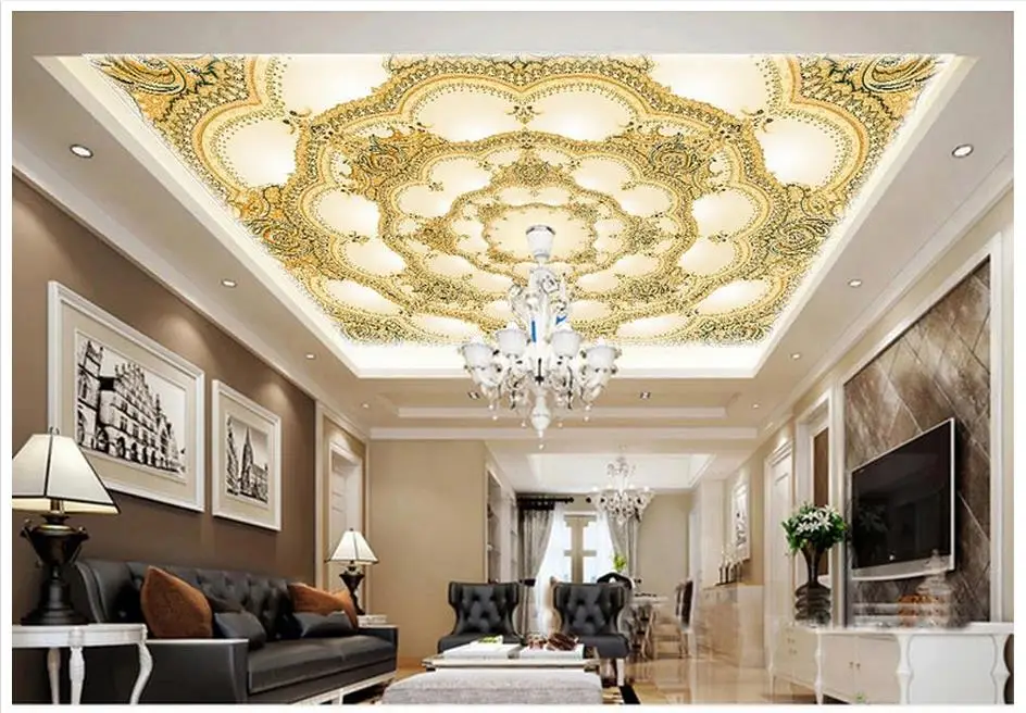 

Custom 3d wallpaper 3d ceiling murals wallpaper European-style decorative pattern frescoes zenith wall 3d living room wall decor