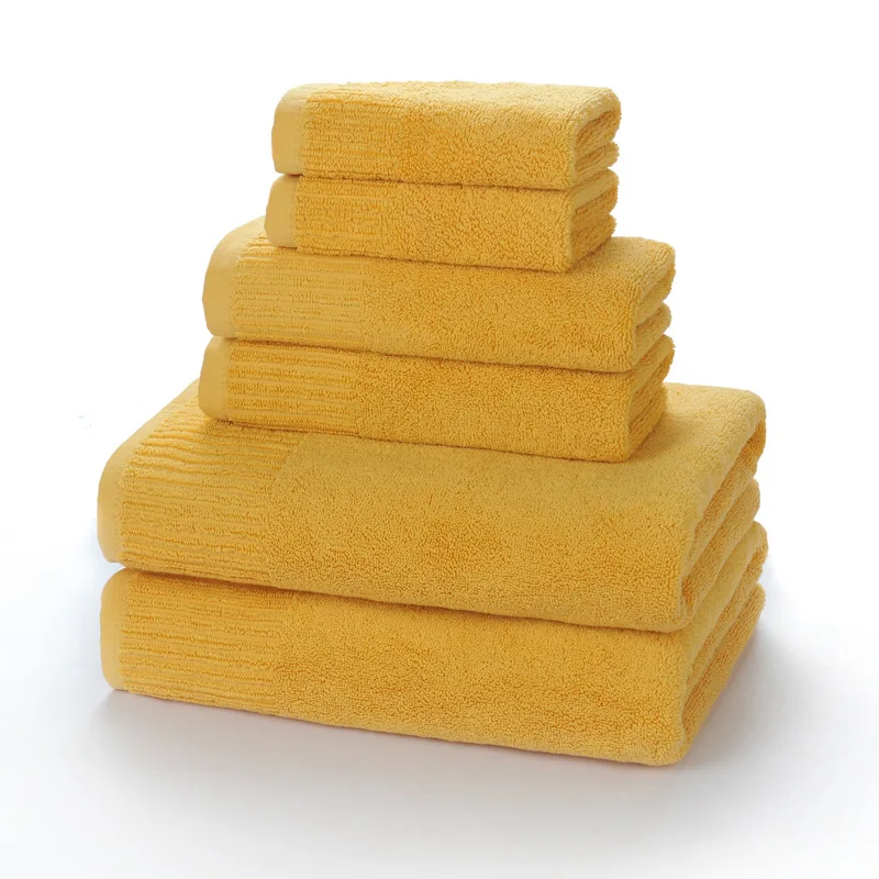 

100% Cotton Towels Beauty Salon Bath Towel Square Solid for Men and Women Swimming Bath Hotel Three-piece Set Hot Wholesale