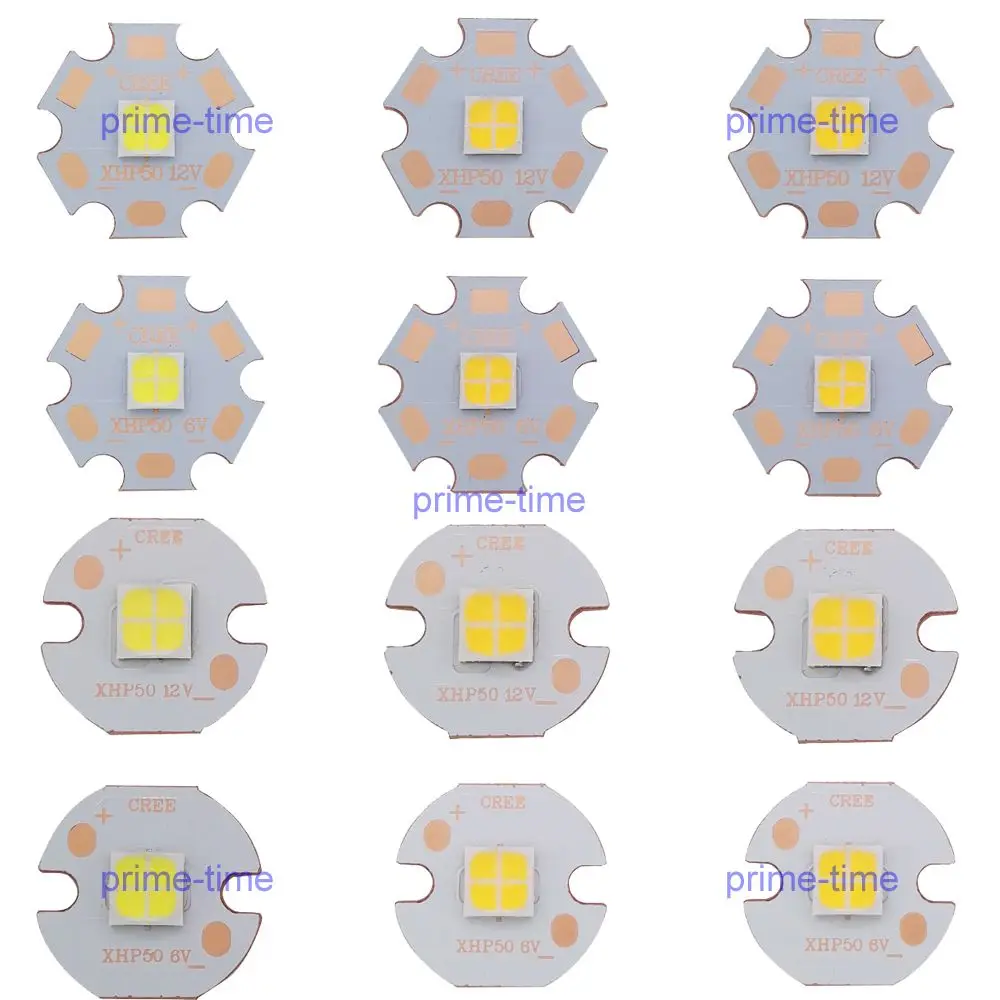 

Cree XHP50 6V 12V 6500K Cool White 5000K Neutral White 3000K Warm White LED Emitter 2546lm 19W J2 Dide on 16mm 20mm Copper PCB