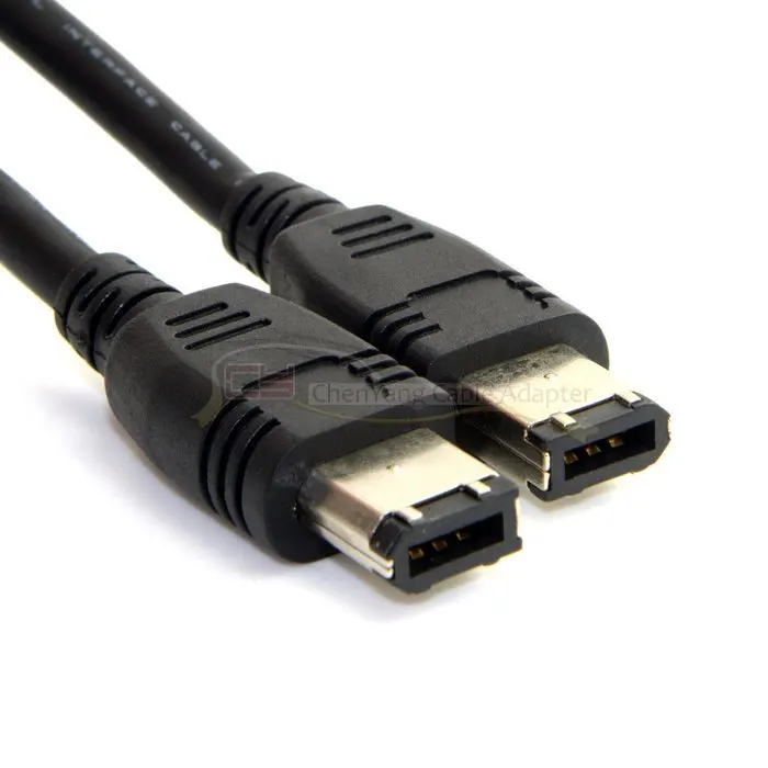 Noir 2 m ULIAN IEEE 1394 Firewire 6 /à 6 m/âles avec Trous de vis dans la rallonge parentale C/âble DV