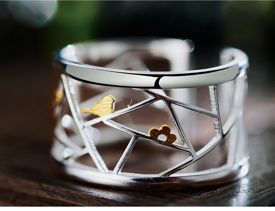 Lotus Fun, настоящее 925 пробы, Серебряное Открытое кольцо, хорошее ювелирное изделие, Восточный элемент, украшение для окна, бумажная огранка, дизайнерские кольца для женщин