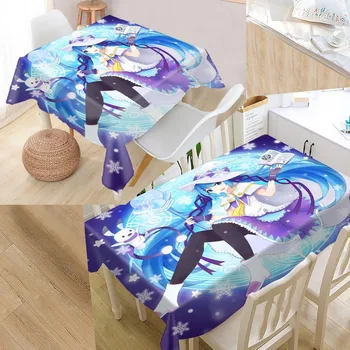 

Hatsune Miku 02 Anime Custom Table Cloth Oxford Print Rectangular Waterproof Oilproof Table Cover Square Wedding Tablecloth
