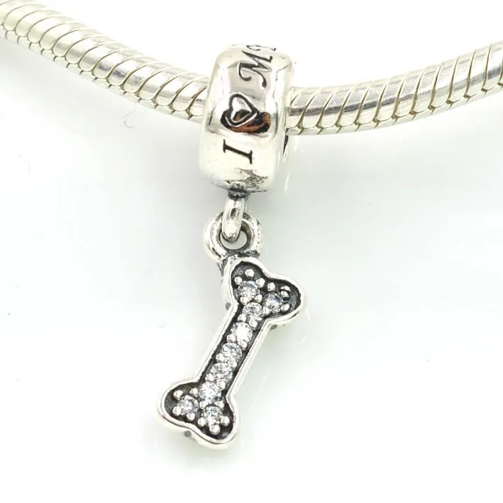 

Fits Pandora bracelet dog Bone pendant charm Authentic original 100%925 sterling silver jewelry DIY making wholesale