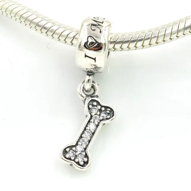 Fits Pandora bracelet dog Bone pendant charm Authentic original 100925