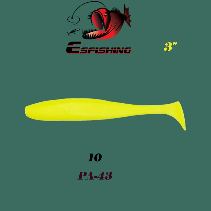 Esfishing, 200 шт. ES Easy shiner, новинка, 7,6 см/2,6 г, рыболовная приманка, мягкий набор, силиконовые приманки для карпа, аксессуары для рыбалки - Цвет: PA43