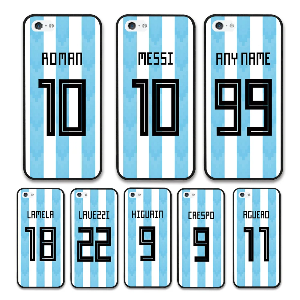 

European Football Argentina National Team Jersey style Messi Roman Custom Names and Numbers case for iPhone 5 5S Phones cases