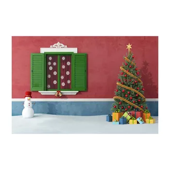 

Custom background Vinyl Photography Background Christmas Tree Bell Window Snowflake Children Backdrops for Photo Studio ST-467