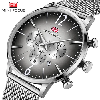 

MINI FOCUS Watches Men Luxury Brand Waterproof Stainless Steel Mesh Strap Men's Wristwatch Quartz Wrist Watch Relogio Masculino