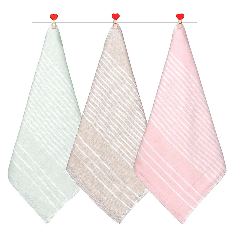 

Simple 3PCS Kitchen Towel Oil Water Absorbent Cotton Microfiber Towels For Dishes Wash Cleaning Cloth Household Tableware Towel