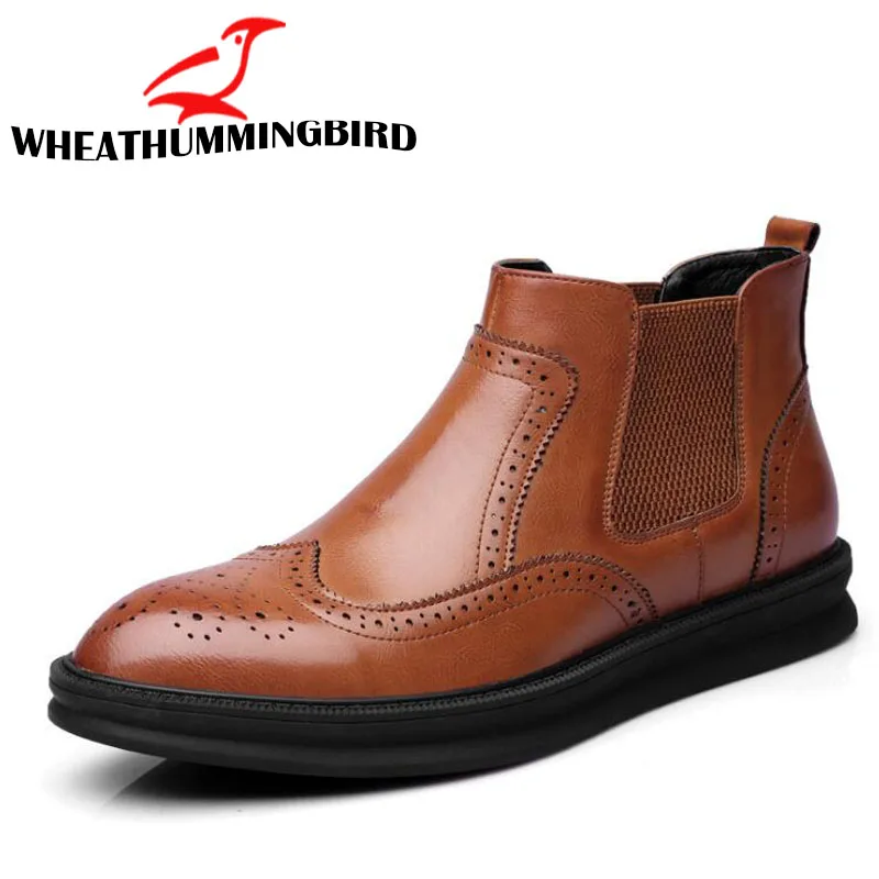 

Fashion Men Shoes Spring Autumn Ankle Boots Men Comfortable Brogue Shoes Men Casual Martin Boots LF-83