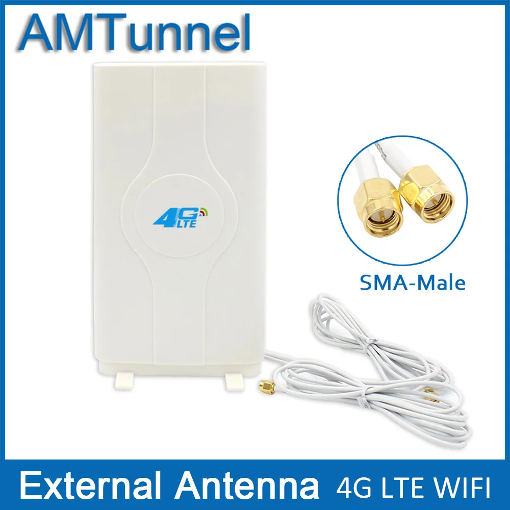 3g 4G LTE антенна LTE mimo Антенна 2* SMA-male Разъем TS9 CRC9 с 2 м кабелем 700~ 2600 МГц 88dBi для huawei роутера - Цвет: SMA male