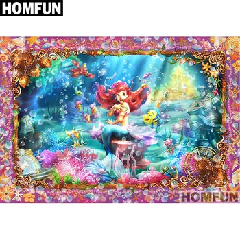 

HOMFUN Full Square/Round Drill 5D DIY Diamond Painting "Cartoon mermaid" Embroidery Cross Stitch 5D Home Decor Gift A01164