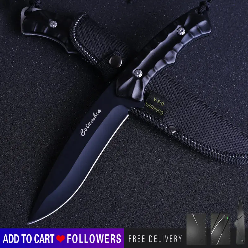 

Portable outdoor straight knife high hardness survival knife Hight quality Camping Tactical fixed blade Hunting Knife