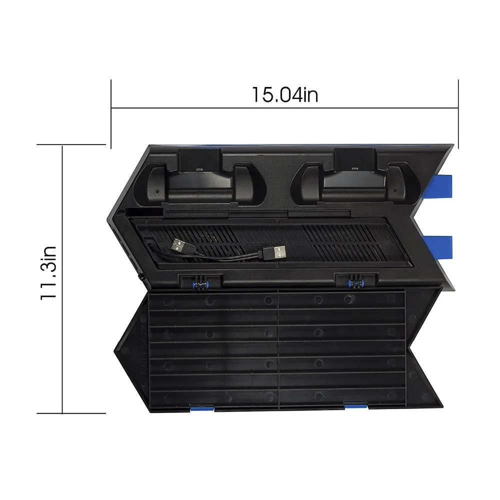 Keten  PS4/PS4 Slim Vertical Stand with Cooling Fan Controller Charger Station for PlayStation 4 Console Dualshock 4